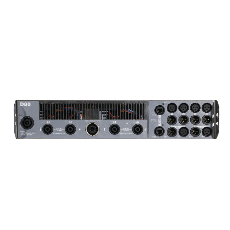 D80 amplifier High power four channel amplifier