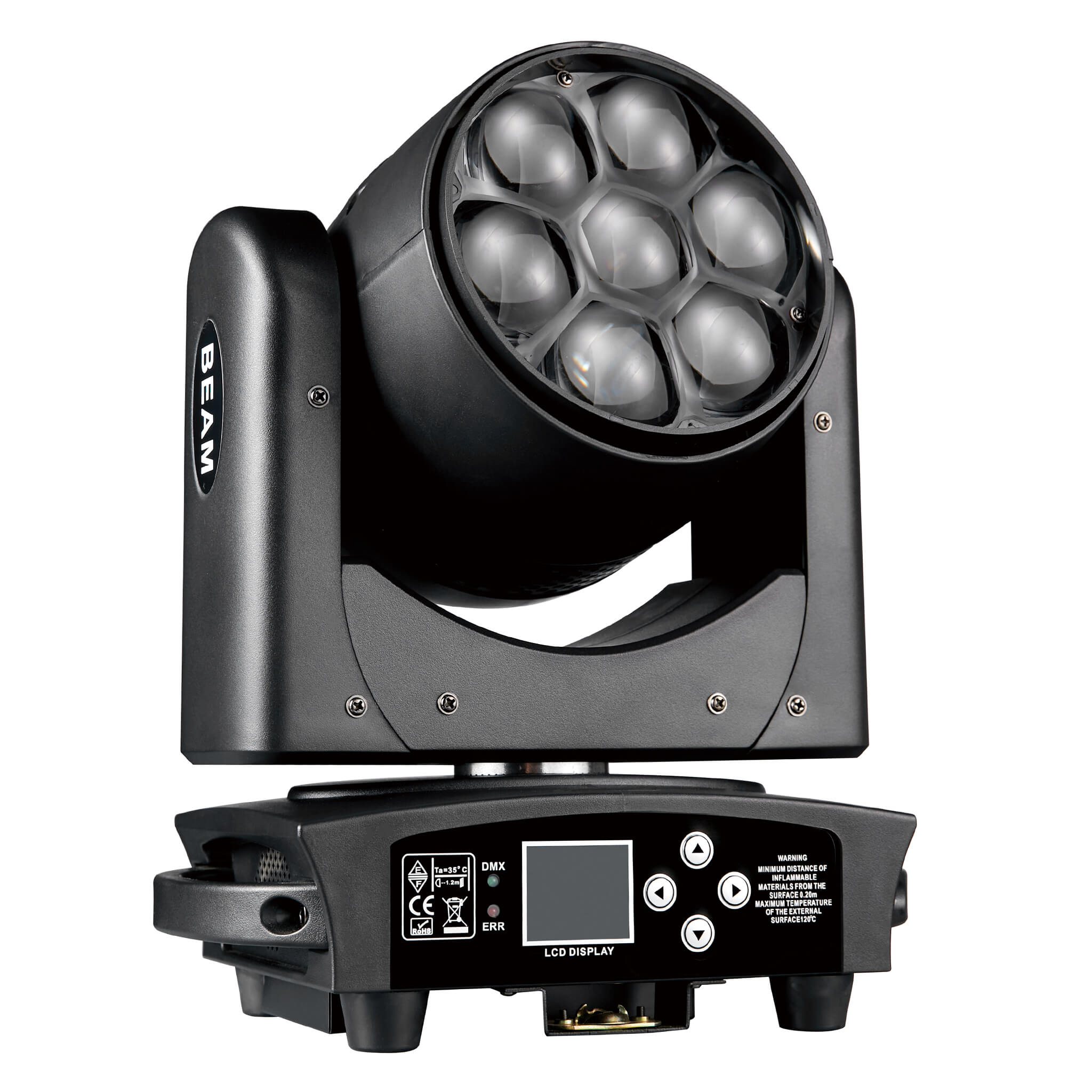 iluminación de escenario teñida con cabezal móvil de 7x25W con control de círculo de flash